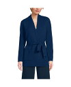 【送料無料】 ランズエンド レディース ニット・セーター アウター Women's Fine Gauge Milano Belted Long Line Cardigan Sweater Deep sea navy(4)