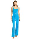 【送料無料】 ドナモーガン レディース ジャンプスーツ トップス Women's Square-Neck Belted Jumpsuit Blue