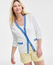 【送料無料】 On 34th レディース ニット・セーター アウター Women's Tipped Boyfriend Cardigan Washed Whit...