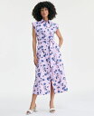 【送料無料】 On 34th レディース ワンピース トップス Women's Cotton Belted Midi Shirtdress Floral Combo(4)