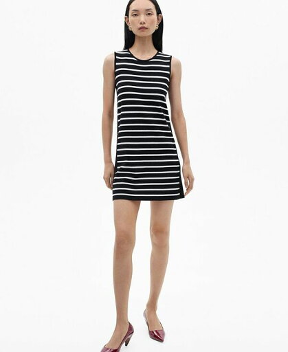 【送料無料】 マンゴ レディース ワンピース トップス Women's Metallic Buttons Striped Dress Black 【送料無料】 マンゴ レディース ワンピース トップス Women's Metallic Buttons Striped Dress Black