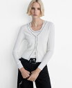 【送料無料】 マンゴ レディース ニット・セーター アウター Women's V-Neck Knitted Cardigan Sweater Ecru