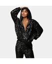 【送料無料】 ベベ レディース ジャケット・ブルゾン アウター Women's Bebe X Ciara Sequin Hoodie Jacket Black(4)