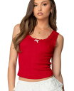 【送料無料】 アディクテッド レディース シャツ トップス Womens Hattie Pointelle Tank Top Red