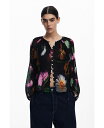 【送料無料】 デジグアル レディース シャツ トップス Women's Floral blouse Black