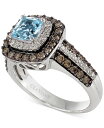 ル ヴァン レディース リング アクセサリー Aquamarine (3/4 ct. t.w.) and Chocolate Diamonds&reg; (3/4 ct. t.w.) in 14k White Gold Aquamarine