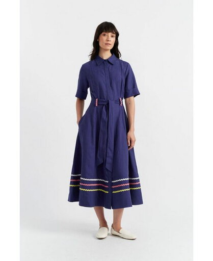 【送料無料】 シンティアンドパーカー レディース ワンピース トップス Women's Chinti & Parker Starboard Linen Blend Dress Admiral blue 【送料無料】 シンティアンドパーカー レディース ワンピース トップス Women's Chinti & Parker Starboard Linen Blend Dress Admiral blue
