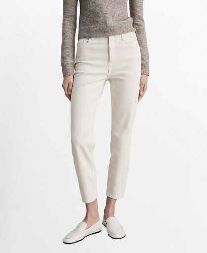 【送料無料】 マンゴ レディース デニムパンツ ボトムス Women's Newmom Comfort High-Rise Jeans Ecru 【送料無料】 マンゴ レディース デニムパンツ ボトムス Women's Newmom Comfort High-Rise Jeans Ecru
