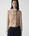 【送料無料】 マンゴ レディース ジャケット・ブルゾン アウター Women's Double-Breasted Tweed Jacket Medium Brown