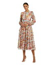 【送料無料】 マックダガル レディース ワンピース トップス Women's Long Sleeve Tiered Ruffle Cutout Criss Cr...