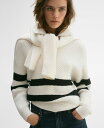 【送料無料】 マンゴ レディース ニット・セーター アウター Women's Striped Ribbed-Knit Sweater Ecru(4)