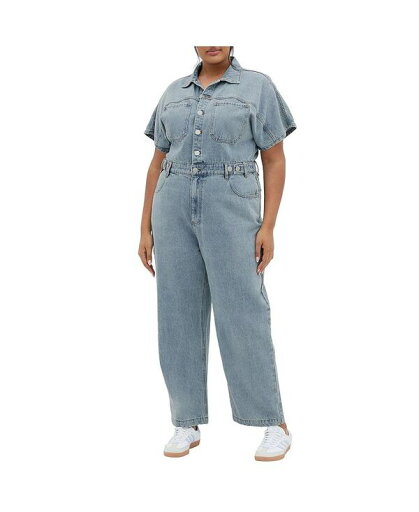【送料無料】 シティーシック レディース ワンピース トップス Plus Size Karsyn Boiler Suit Light denim 【送料無料】 シティーシック レディース ワンピース トップス Plus Size Karsyn Boiler Suit Light denim