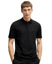【送料無料】 ヒューゴボス メンズ ポロシャツ トップス Men's Mercerized-Cotton Regular-Fit Polo Shirt Blac...