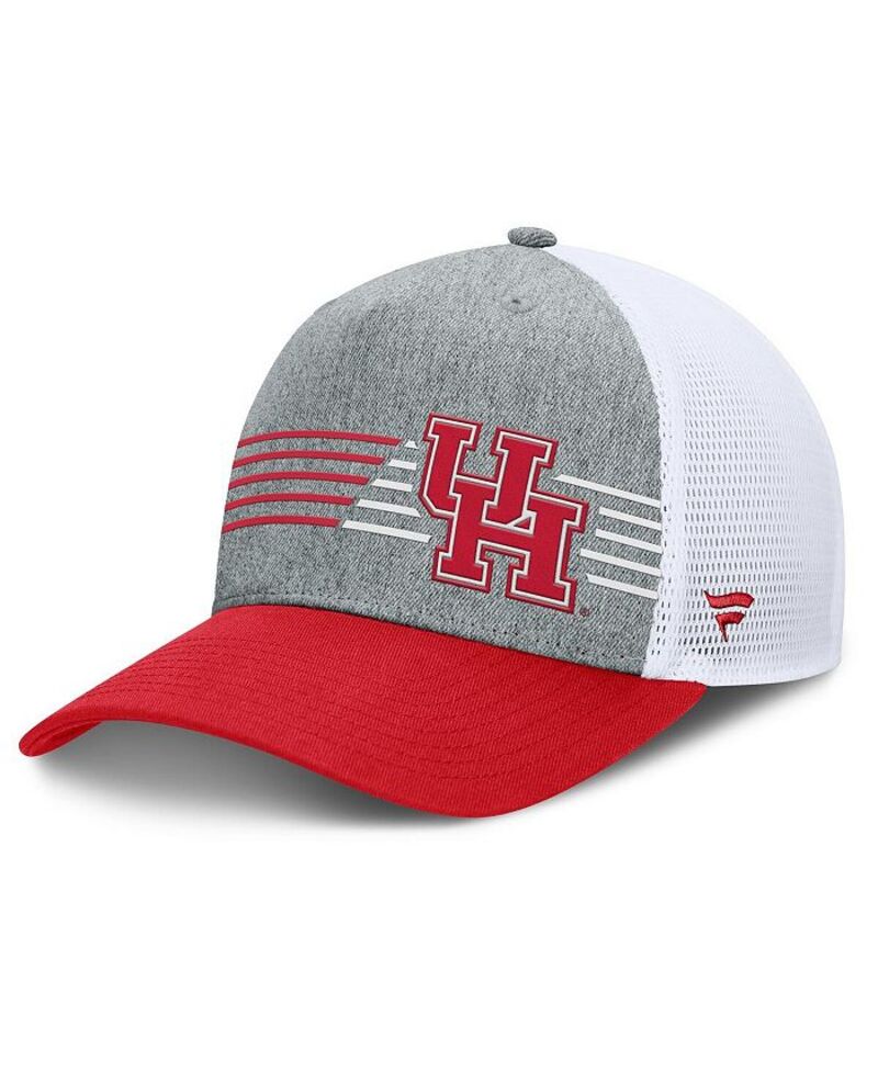 【送料無料】 ファナティクス メンズ 帽子 アクセサリー Men's Heather Gray/Red Houston Cougars Profile Trucker Adjustable Hat Heather Gray Red