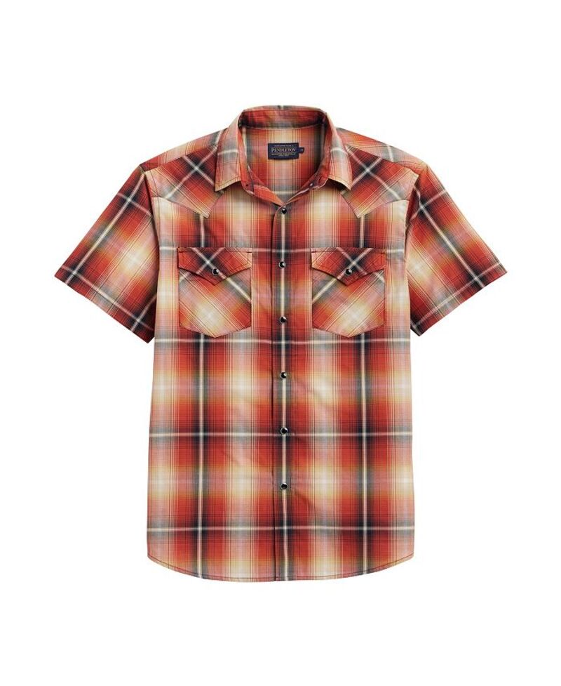 ̵ ڥɥȥ   ȥåץ Men's Short Sleeve Frontier Shirt Brick Bla...