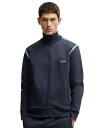 【送料無料】 ヒューゴボス メンズ パーカー・スウェット アウター Men's Cotton-Blend Zip-Up Sweatshirt Dark Blue