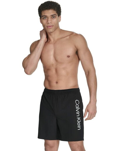 【送料無料】 カルバンクライン メンズ ハーフパンツ・ショーツ 水着 Men's Regular-Fit Quick-Dry 5" Swim Trunks with Compression Short Liner Black 【送料無料】 カルバンクライン メンズ ハーフパンツ・ショーツ 水着 Men's Regular-Fit Quick-Dry 5" Swim Trunks with Compression Short Liner Black