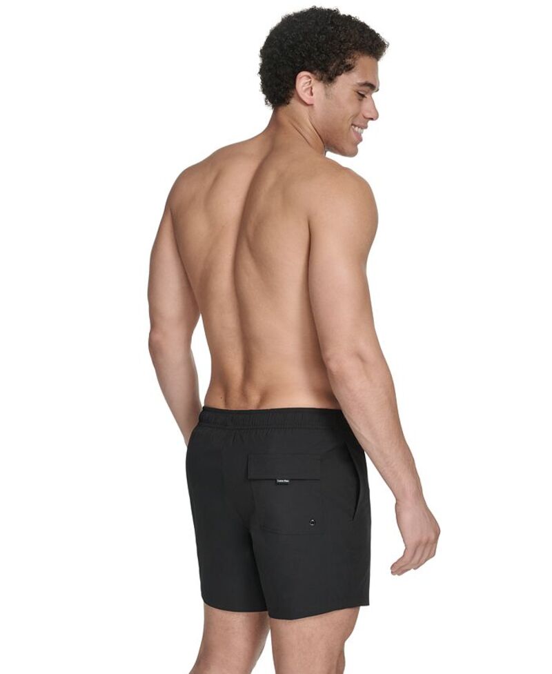 カルバンクライン メンズ 水着 ハーフパンツ・ショーツ Calvin Klein Men's Core Euro Regular-Fit Quick-Dry 5 Swim Trunks with Compression Short Liner Black ブラック