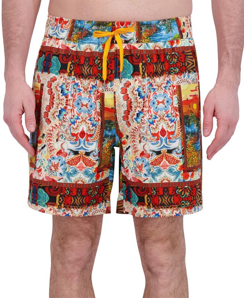 【送料無料】 ロバートグラハム メンズ ハーフパンツ・ショーツ 水着 Men's Drew Floral Print Drawstring 7" Swim Trunks Sun Flower