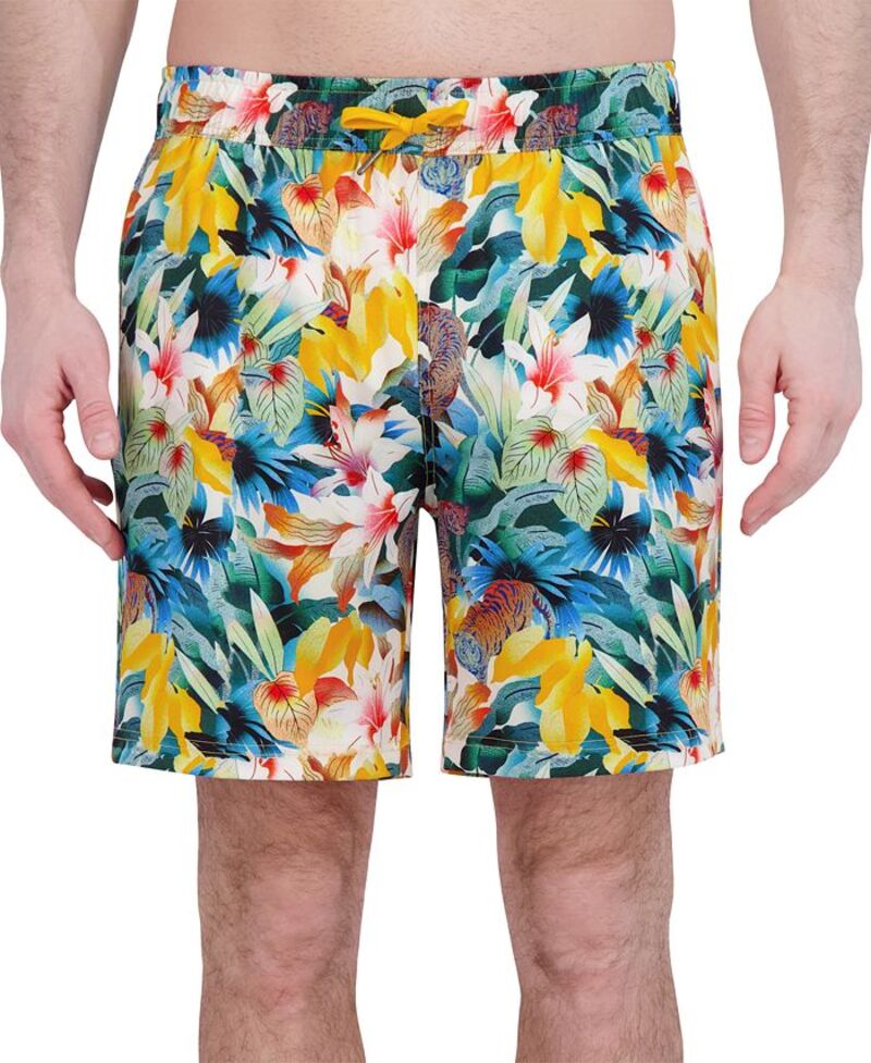 【送料無料】 ロバートグラハム メンズ ハーフパンツ・ショーツ 水着 Men's Drew Floral Print Drawstring 7" Swim Trunks Tigers