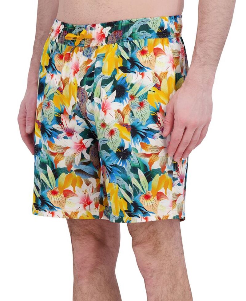 【送料無料】 ロバートグラハム メンズ ハーフパンツ・ショーツ 水着 Men's Drew Floral Print Drawstring 7" Swim Trunks Tigers