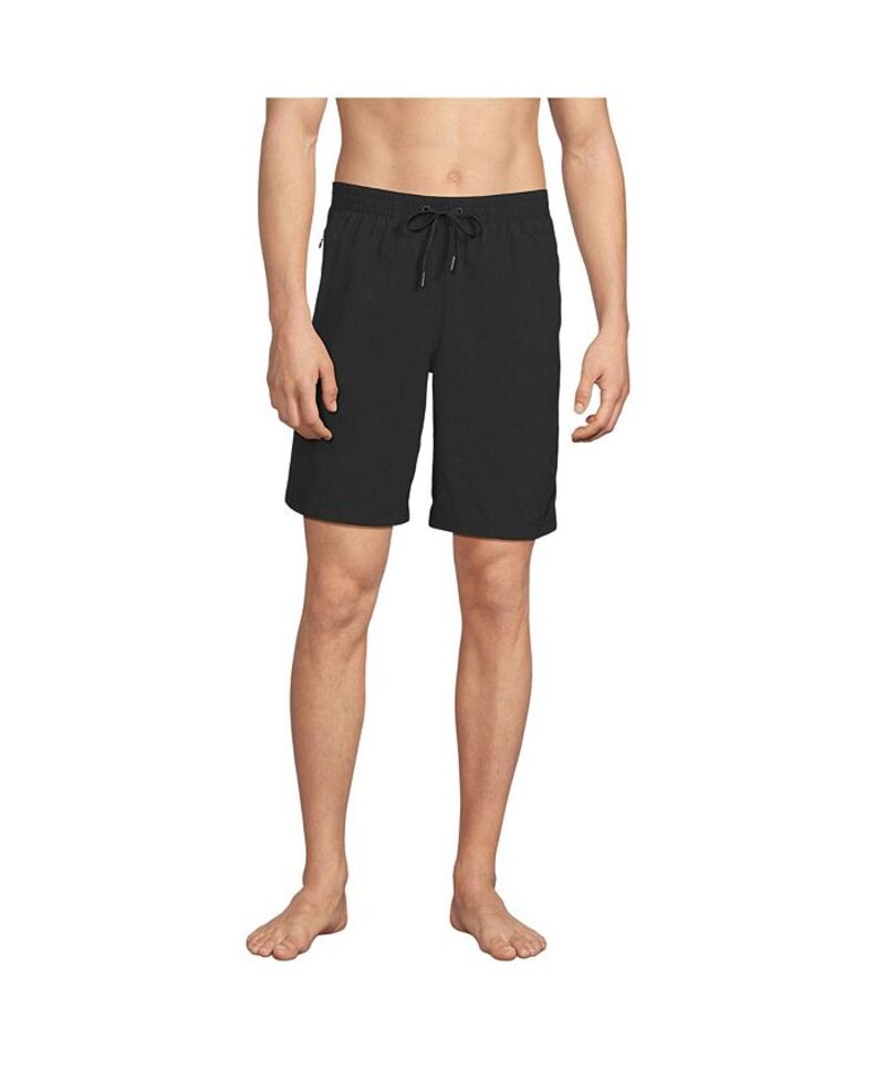 【送料無料】 ランズエンド メンズ ハーフパンツ・ショーツ 水着 Men's 9" Volley Hydroliner Swim Trunks Black