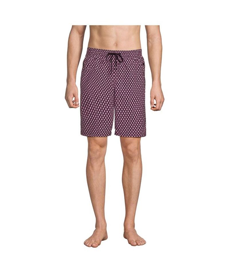 【送料無料】 ランズエンド メンズ ハーフパンツ・ショーツ 水着 Men's 9" Volley Hydroliner Swim Trunks Midnight plum geo