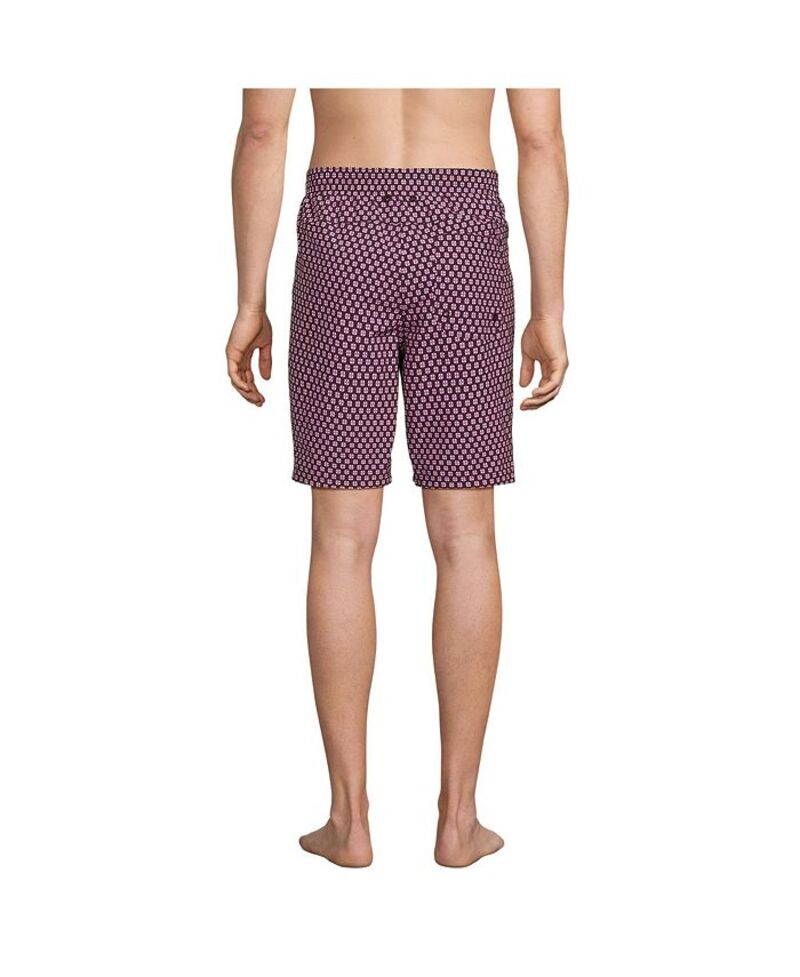 【送料無料】 ランズエンド メンズ ハーフパンツ・ショーツ 水着 Men's 9" Volley Hydroliner Swim Trunks Midnight plum geo