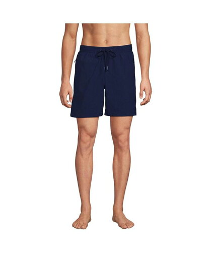 【送料無料】 ランズエンド メンズ ハーフパンツ・ショーツ 水着 Men's 7 Inch Volley Hydroliner Swim Trunks Deep sea navy