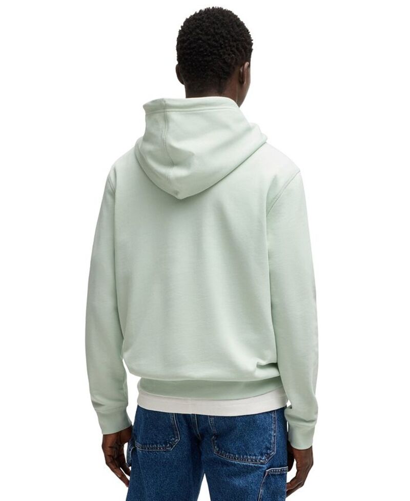 【送料無料】 ヒューゴボス メンズ パーカー・スウェット アウター Men's Regular-Fit French Terry Logo Patch Hoodie Open Blue