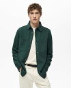 【送料無料】 マンゴ メンズ シャツ トップス Men's Lyocell Regular-Fit Overshirt Dark Green