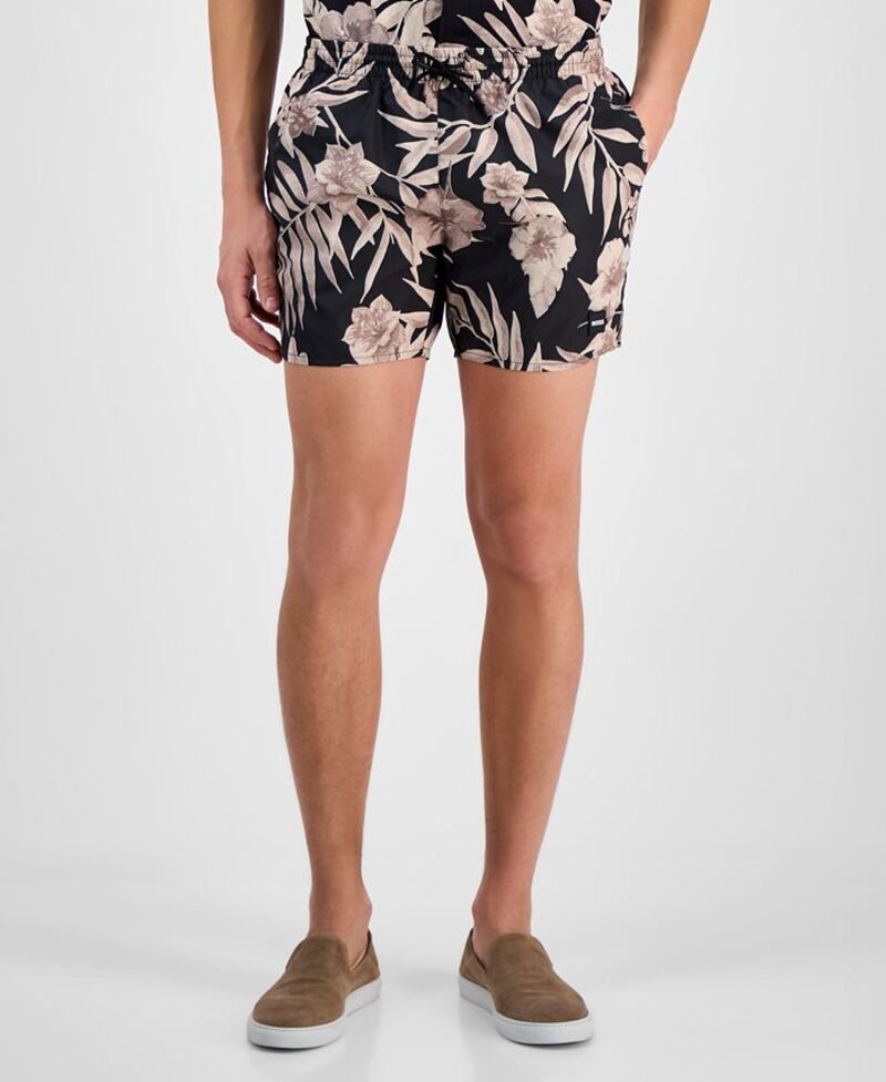 【送料無料】 ヒューゴボス メンズ ハーフパンツ・ショーツ 水着 Men's Floral Shorts Light Beige