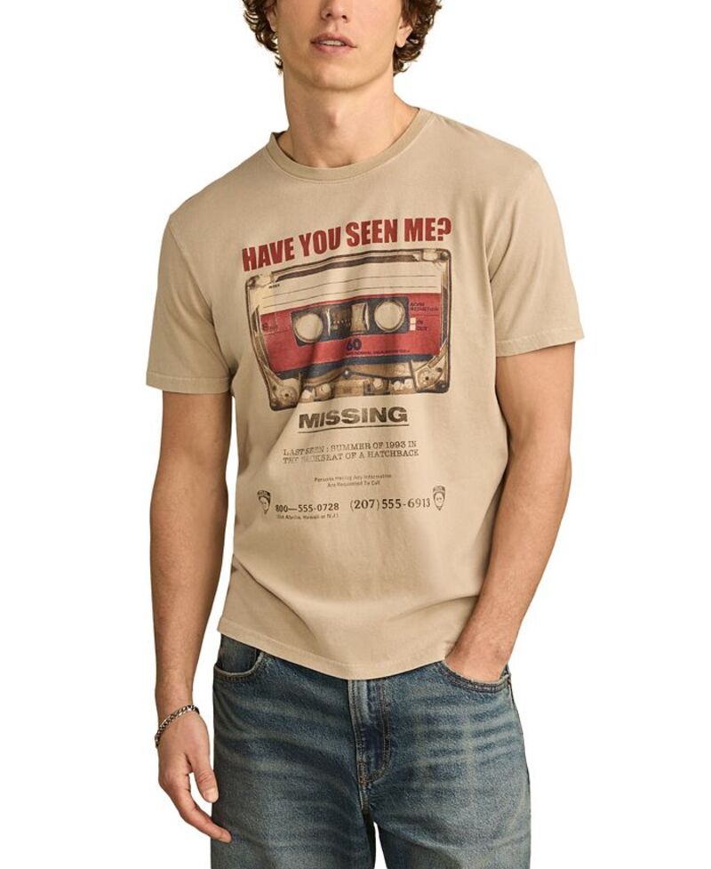 ラッキーブランド メンズ トップス Tシャツ Lucky Brand Men's Missing Cassette Tape T-Shirt Dove