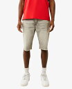 【送料無料】 トゥルーレリジョン メンズ ハーフパンツ・ショーツ ボトムス Men's Ricky Single Needle Flap Fray Hem Shorts Rebel trail gray wash