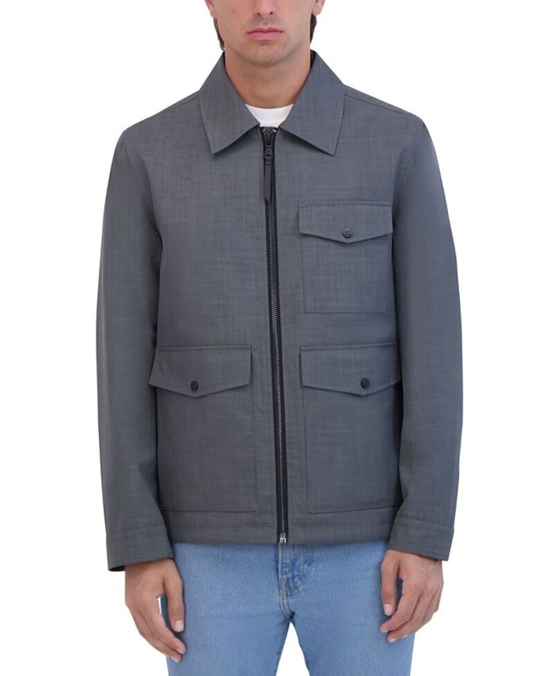 ロバートグラハム メンズ アウター ジャケット・ブルゾン ジャケット Robert Graham Men's Lightweight Textured Poly Utility Jacket Gray グレー
