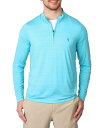 【送料無料】 テーラーバード メンズ ニット・セーター アウター Men's Yarn Dye Stripe Performance Quarter Zip Aqua