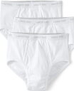 【送料無料】 ランズエンド メンズ ブリーフパンツ アンダーウェア Big & Tall Knit Briefs 3 Pack White