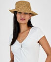 【送料無料】 アイ.エヌ.シー インターナショナル コンセプト レディース 帽子 アクセサリー Straw Telescope Bucket Hat Tan
