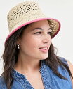 【送料無料】 On 34th レディース 帽子 アクセサリー Faux-Leather-Trim Straw Bucket Hat Med Beige