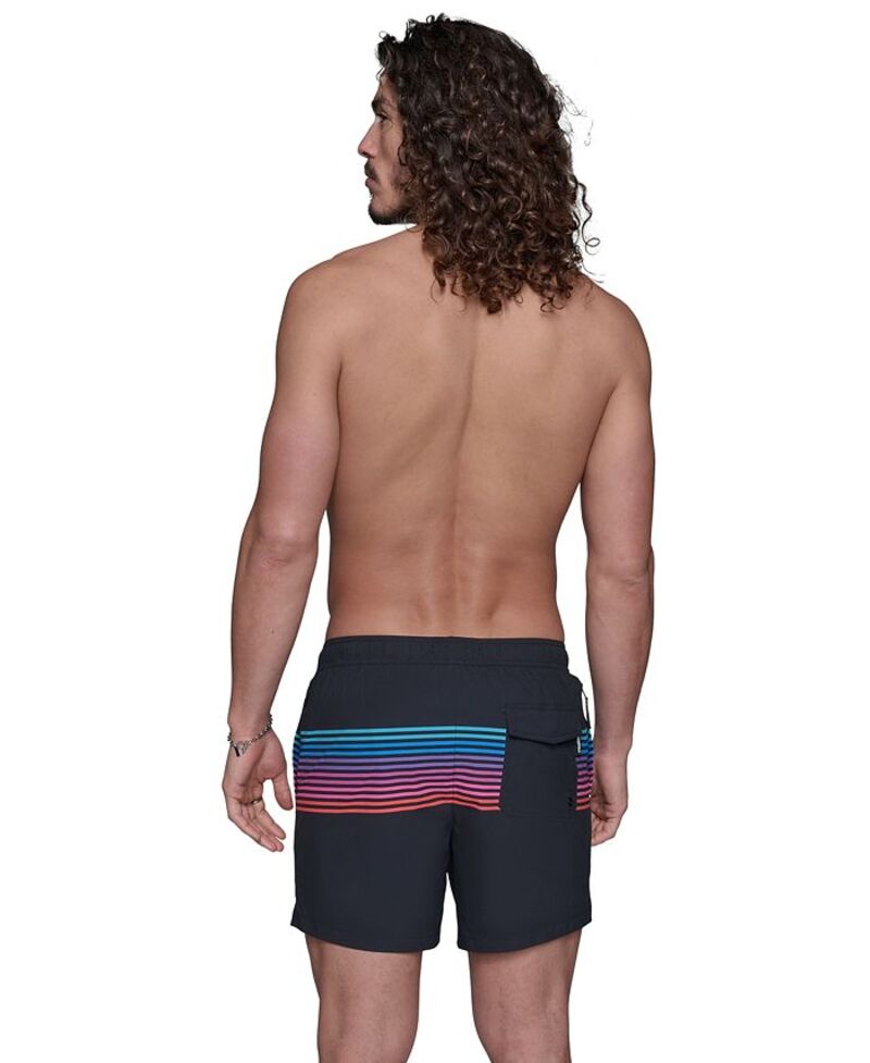 【送料無料】 カール ラガーフェルド メンズ ハーフパンツ・ショーツ 水着 Men's Regular-Fit Quick-Dry 5" Swim Trunks with Boxer Brief Liner Multi Stripe