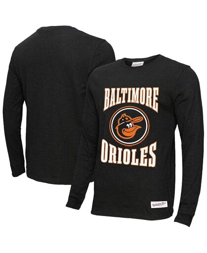 【送料無料】 ミッチェル&ネス メンズ Tシャツ トップス Men's Black Baltimore Orioles Arched Logo Slub Long Sleeve T-Shirt Black 【送料無料】 ミッチェル&ネス メンズ Tシャツ トップス Men's Black Baltimore Orioles Arched Logo Slub Long Sleeve T-Shirt Black