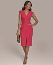 【送料無料】 ダナ キャラン ニューヨーク レディース ワンピース トップス Petite Ruched Sheath Dress Audacious