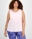 【送料無料】 イデオロギー レディース タンクトップ トップス Plus Size Solid Essentials Crewneck Tank Top Lt ...
