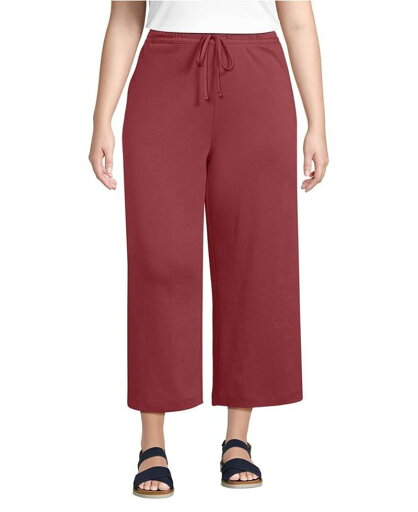 【送料無料】 ランズエンド レディース カジュアルパンツ ボトムス Plus Size Sport Knit Elastic Waist Wide Leg Crop Pants Burnt clay 【送料無料】 ランズエンド レディース カジュアルパンツ ボトムス Plus Size Sport Knit Elastic Waist Wide Leg Crop Pants Burnt clay