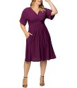 【送料無料】 キヨナ レディース ワンピース トップス Plus Size Gia A-Line Midi Dress with Pockets Azalea