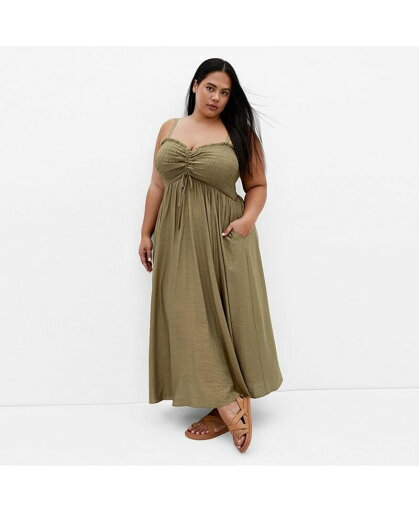 【送料無料】 シティーシック レディース ワンピース トップス Plus Size Maui Maxi Dress Khaki 【送料無料】 シティーシック レディース ワンピース トップス Plus Size Maui Maxi Dress Khaki