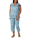 【送料無料】 エレントレイシー レディース ナイトウェア アンダーウェア Plus Size Cropped Flutter-Sleeve Pajama Set Multi Paisley(4)