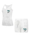 【送料無料】 コンセプツ スポーツ レディース タンクトップ トップス Women's 2-Piece White Philadelphia Eagles Plus Size Quartz Tank Top and Shorts Set White