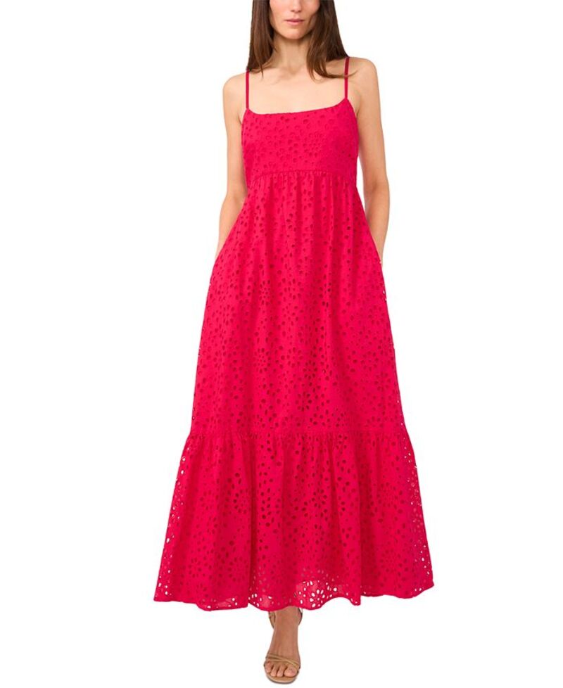 【送料無料】 ワンステイト レディース ワンピース トップス Women's Eyelet Detail Cotton Maxi Dress Magenta