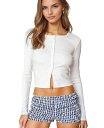 【送料無料】 アディクテッド レディース ニット・セーター アウター Womens Shilo Ribbed Cardigan White